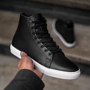 Black White Men's Shoes High Top 102 - 6