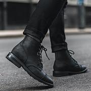 Deep Black Men's Shoes High Top 108 - 6