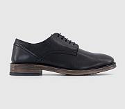 Casual Leather Derby Shoes Black Leather - 3