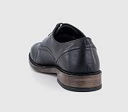 Casual Leather Derby Shoes Black Leather - 4