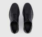 Casual Leather Derby Shoes Black Leather - 5