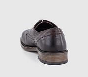 Casual Leather Derby Shoes Brown Leather - 3