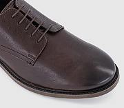 Casual Leather Derby Shoes Brown Leather - 5