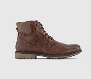 Rugged Lace Up Boots Brown - 3