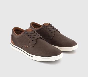 Perforated Lace Up Shoes Brown