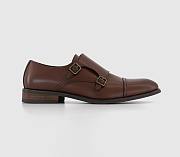 Double Strap Monk Shoes Brown - 5