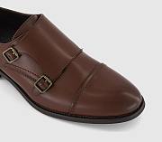 Double Strap Monk Shoes Brown - 2