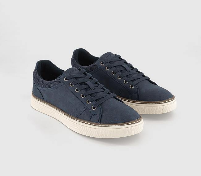 Cord Collar Trainers Navy - 1