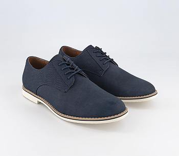 Cheadle 2 White Sole Embossed Back Derby Shoes Navy