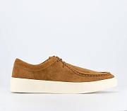 Cooper Suede Apron Stitch Derby Shoes Tan Suede - 3