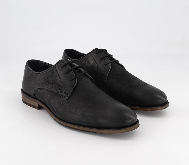 Leather Derby Shoes Black Leather - 1