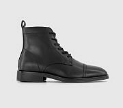 Laceup Toecap Boots Black Leather - 4