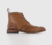 Bladon Brogue Lace Up Boots Tan Leather - 3