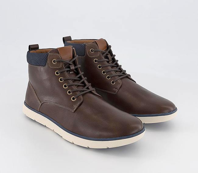 Mid Top Sneaker Boots Brown  - 1